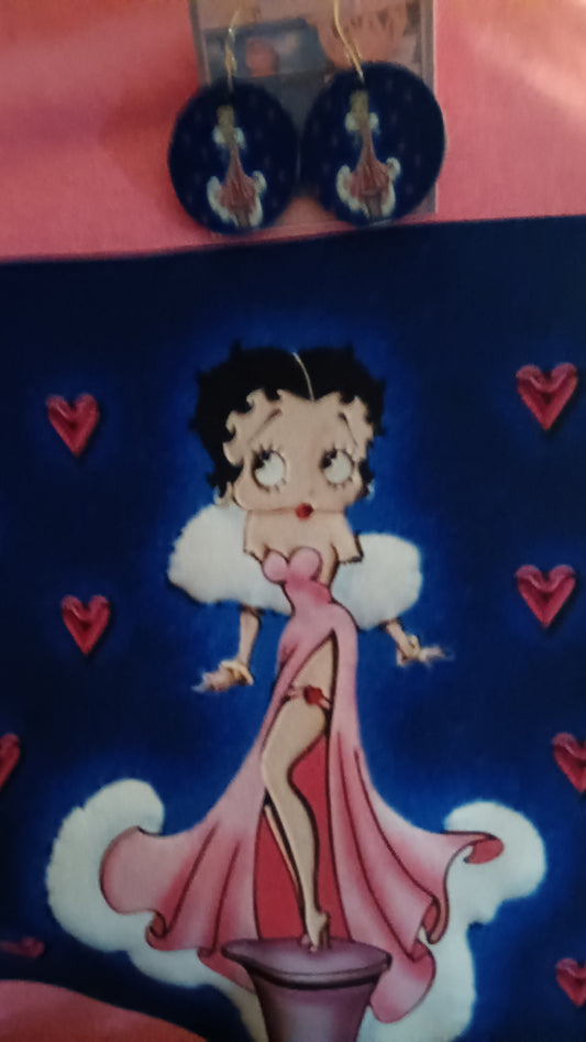 Evening Gown Betty Boop Tshirt w/ Matching Pierced Earrings